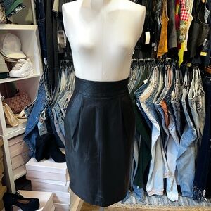 Vintage 90s quilted leather pencil high waist mini skirt